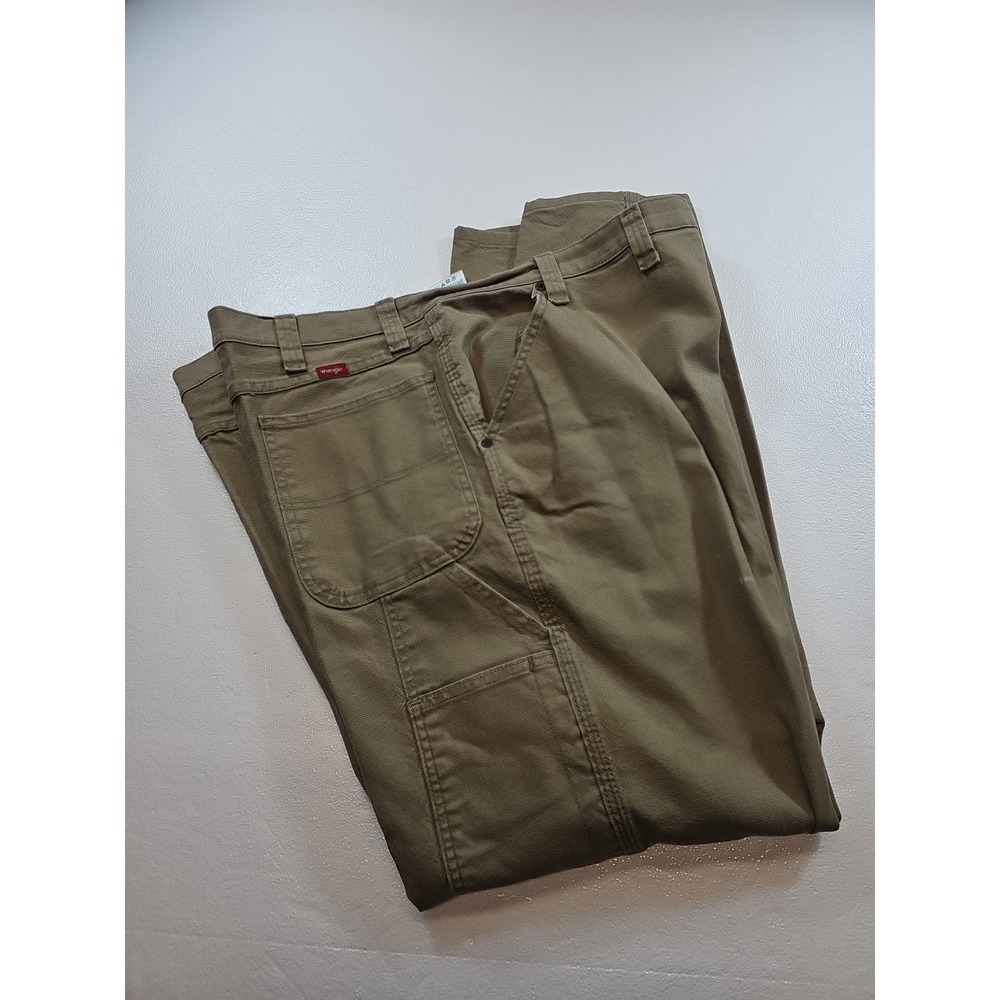 Wrangler Jeans Mens 44x32 Brown Carpenter Cargo Heavy Denim Workwear